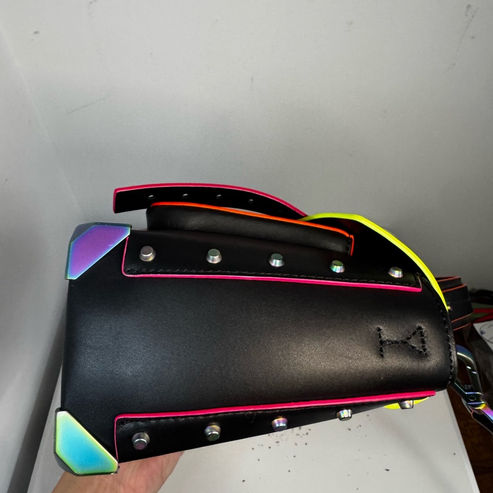 Michael Kors Black Satchel with Multicolor Trim - Picture 7 of 16